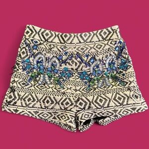 Shorts 💙 XS | High Waist | Black & White | Embroidered | Tularosa